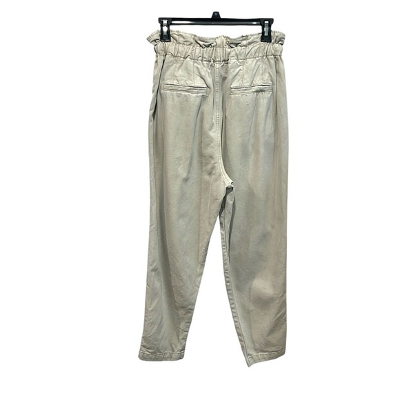 Free People margate light tan paper bag waist pleated trouser pants size small - Picture 3 of 10